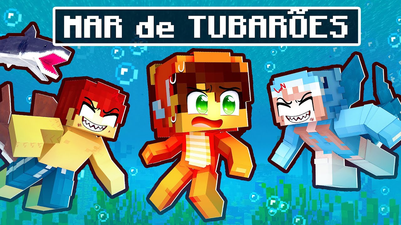 PEIXE no MAR de TUBARÕES no Minecraft