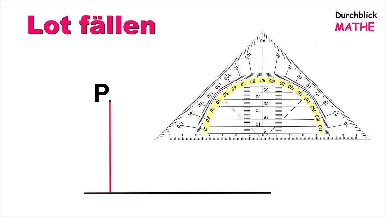 Geodreieck: Lot f&auml;llen/Senkrechte zeichnen