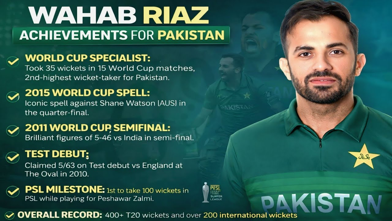 THE RISE OF WAHAB RIAZ | PAKISTAN CRICKET HISTORY LEGENDARY FAST BOWLER CAREER TAYYAB SOPRTZ 