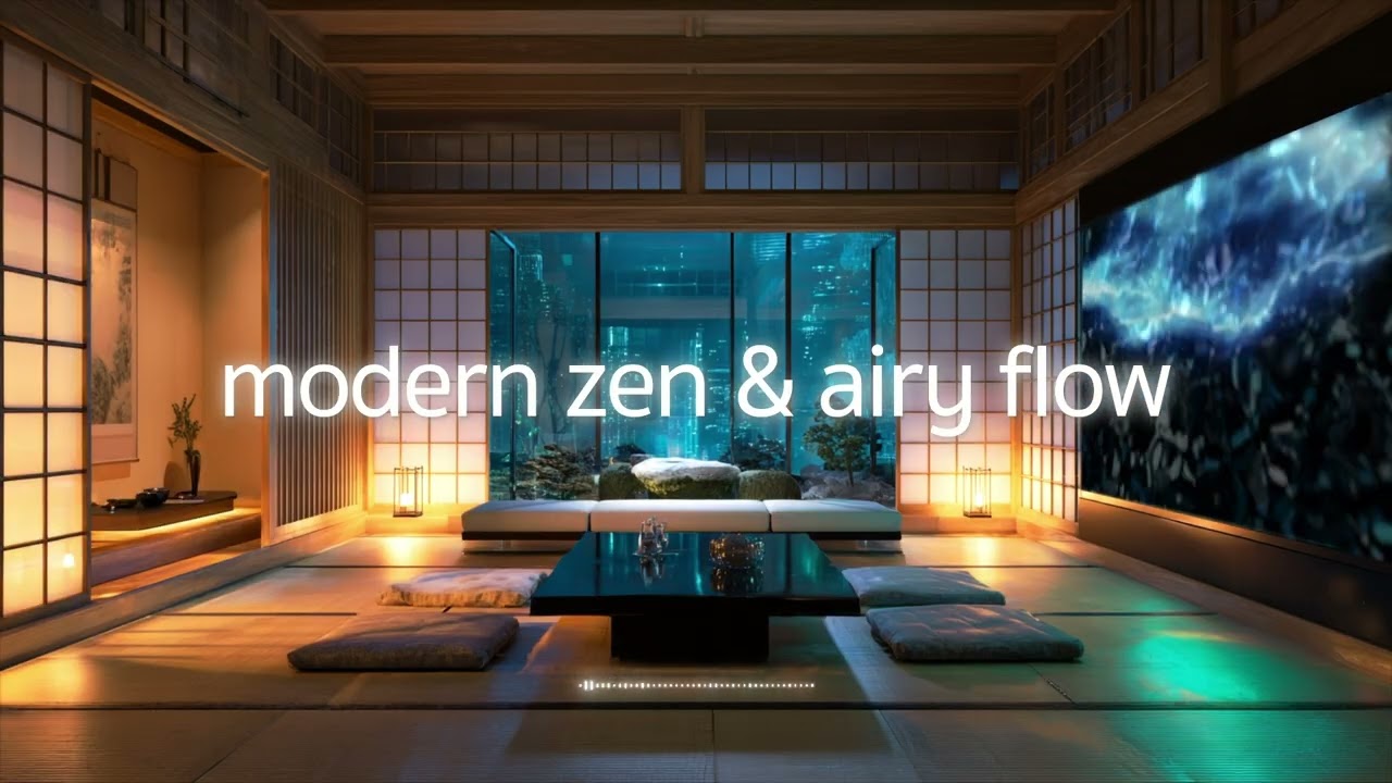 【lofi BGM】Modern Zen & Airy Flow｜サイバーな夜と畳に溶けるエモーショナルなChill音楽