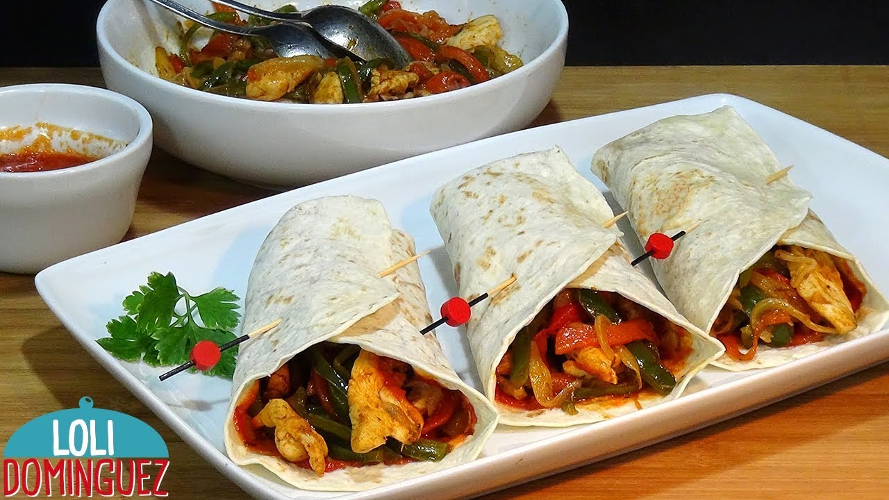 Fajitas de pollo con verduras, una receta ideal para cenas o comidas informales - Loli Domínguez
