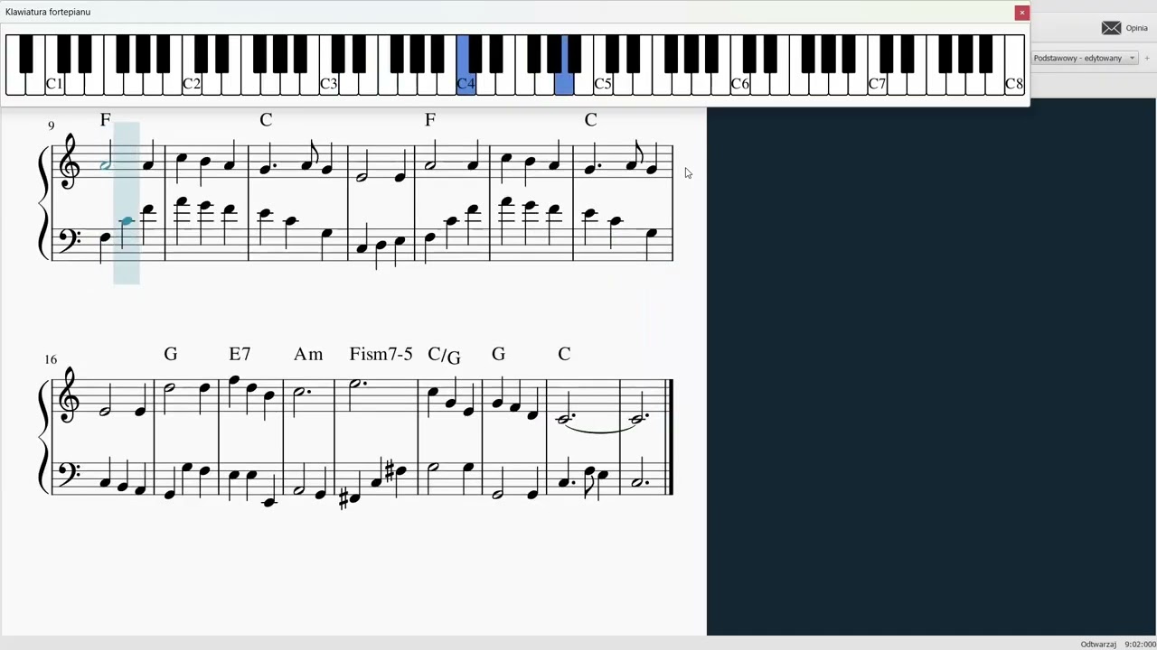 Cicha noc*Stille Nacht*Silent night #185 piano tutorial (ŁATWA-EASY)