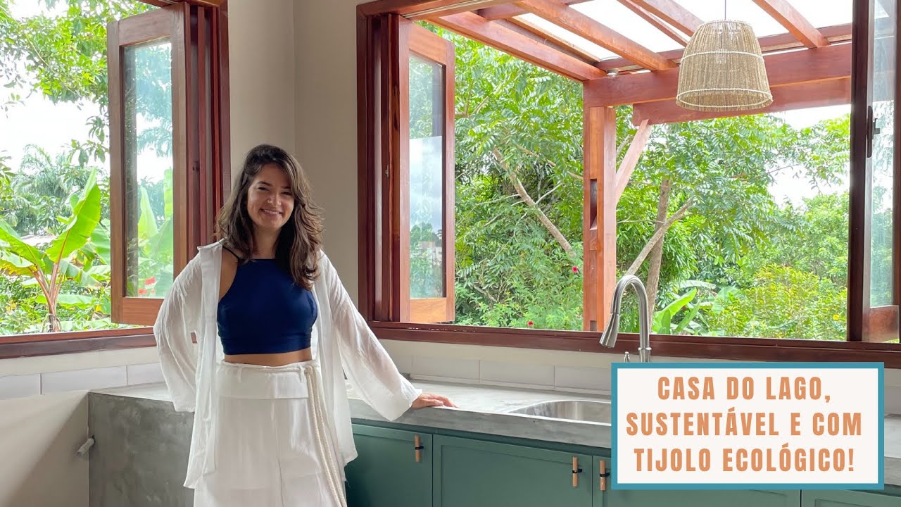 TOUR CASA DO LAGO SUSTENTÁVEL EM TIJOLO ECOLÓGICO