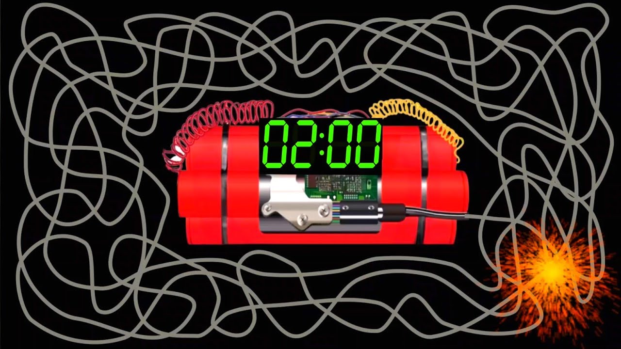 2 Minute Timer Bomb 💣 with Giant Bomb Explosion Loud | 2 Minutes Countdown Timer💣💥💥