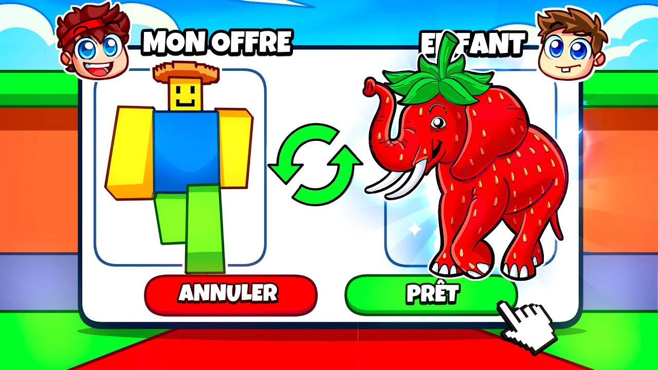 J’ai échangé Noobini Pizzanini vs STRAWBERRY ELEPHANT à un Enfant sur Steal a Brainrot Roblox !