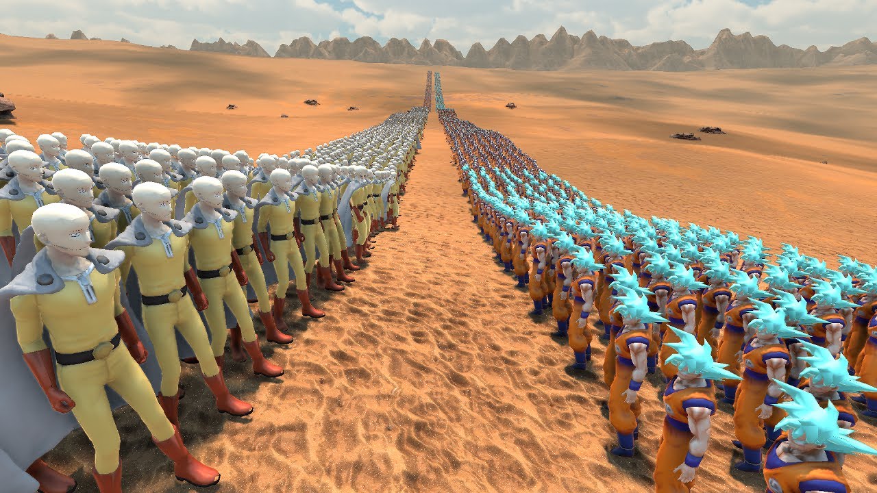 10,000 One Punch Man Saitama vs 10,000 SSB Goku Army ! - Epic Battle Simulator 2 - UEBS 2
