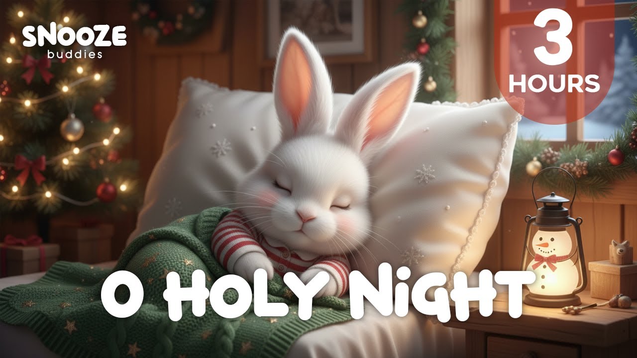 O Holy Night 🎄 | 3 Hours Christmas Lullaby for Babies | Soft Piano Intrumental Sleep Music