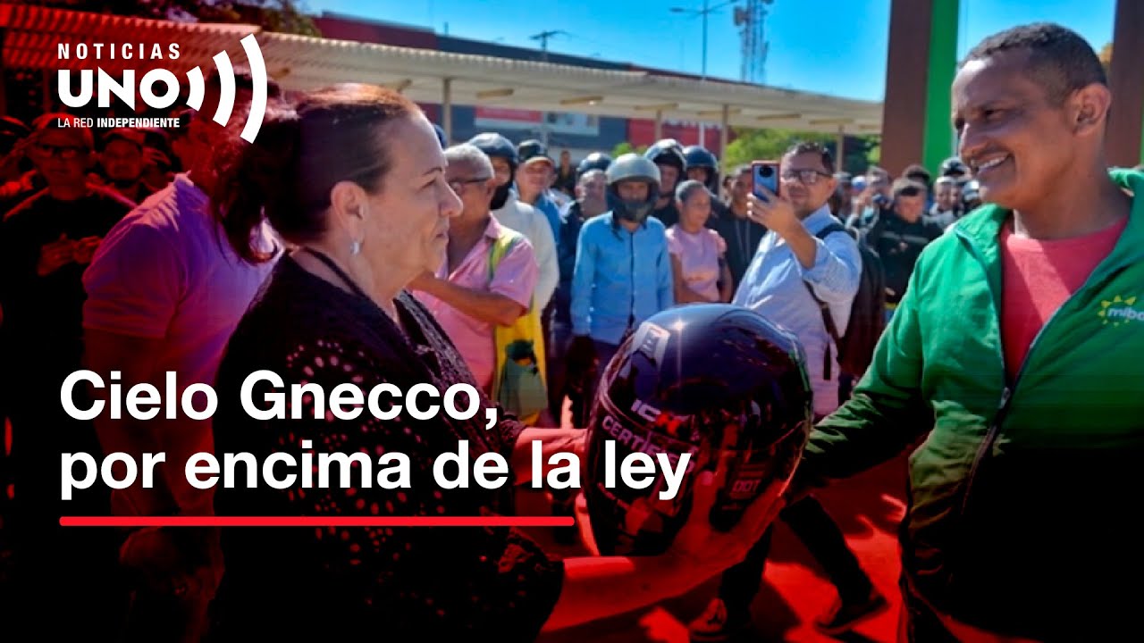 La emproblemada judicial Cielo Gnecco estuvo en entrega de cascos gratis en mototaxistas