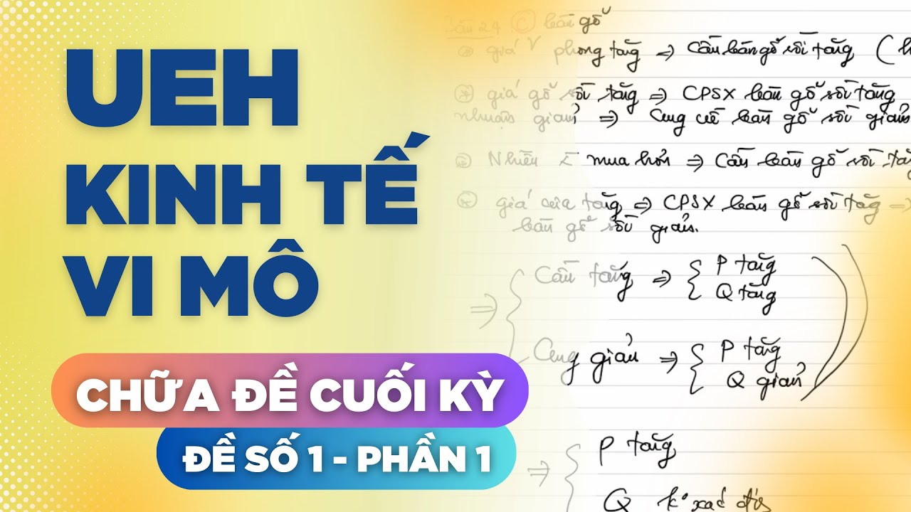 UEH - KINH TẾ VI MÔ - CHỮA ĐỀ CUỐI KỲ - ĐỀ SỐ 1 - PHẦN 1