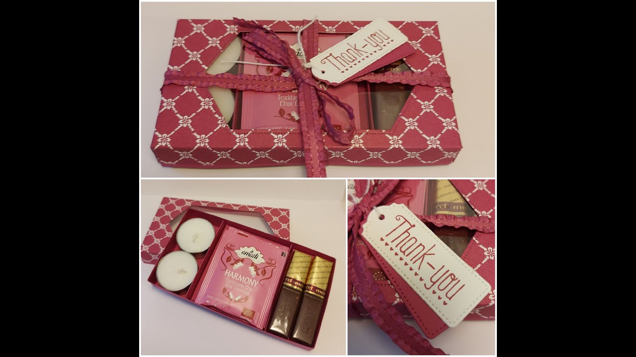 Theepakketje met theelichtjes, theezakjes en merci - tea giftbox - Tee geschenk