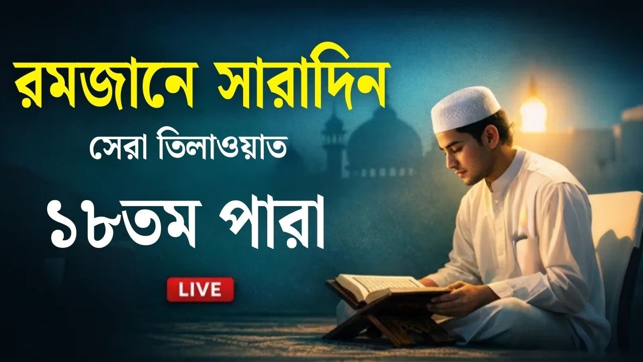 পবিত্র রমজান মাসে ১৮ তম পারা তিলাওয়াত কুরআন খতমের নিয়তে শুনুন l 18 Para Quran Tilawat By Alaa Aqel