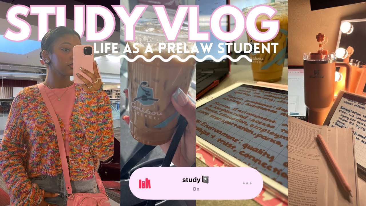 ✧.* STUDY VLOG: Busy week as pre law student | lots of homework + studying & lecture days⚖️