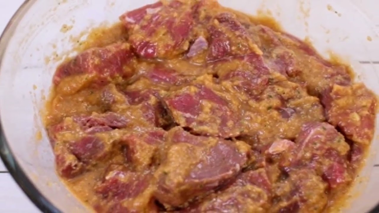 Beef shish kebab is soft