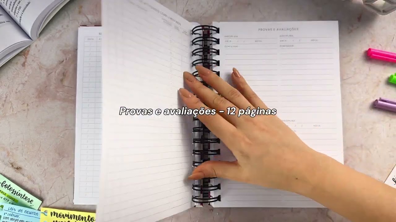 Planner de Estudos UNIVERSIT&Aacute;RIO | P&aacute;ginas Internas