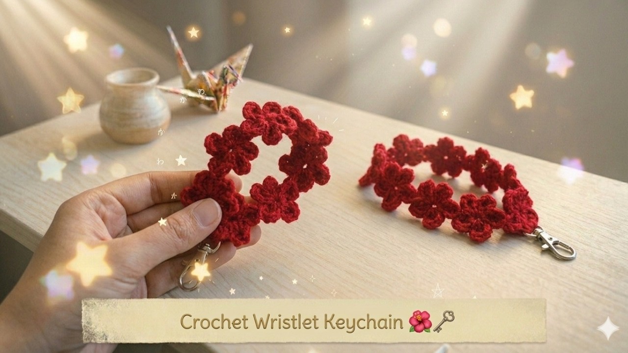 Crochet Wristlet Keychain | Crochet chain of Flowers | Craft Fair Project