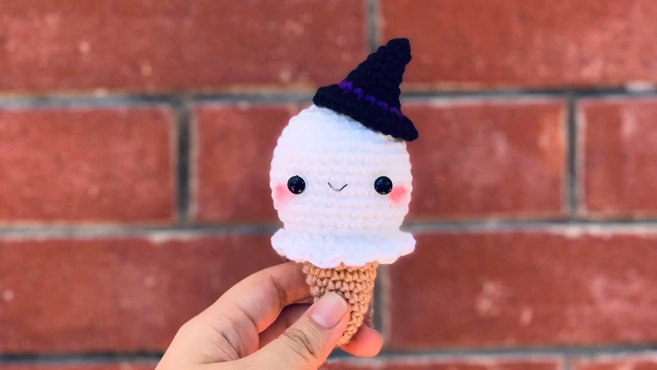 How to crochet baby ghost Icecream cone