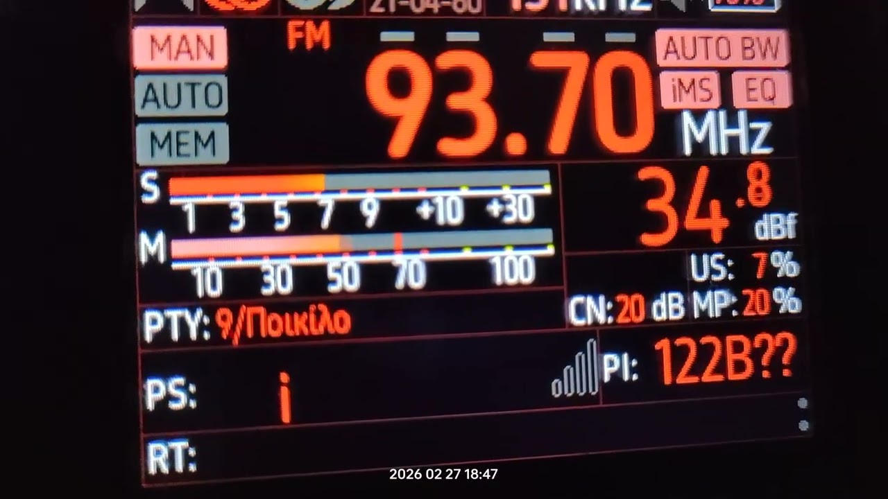 FM DX Reception via tropo radios from Italy in Arta Greece 27/02/2026