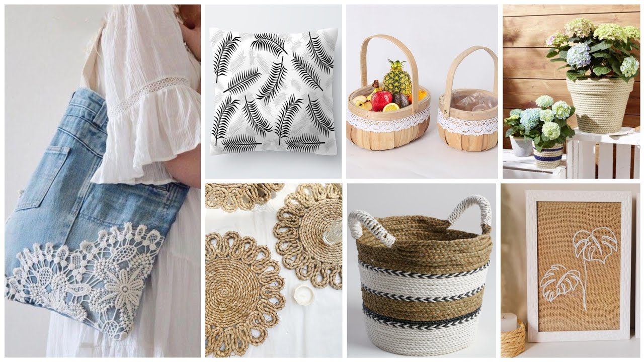 أفكار✨عندك خيوط او قماش او ملابس قديمة اصنعي ديكورات و منظمات  #diy#craft