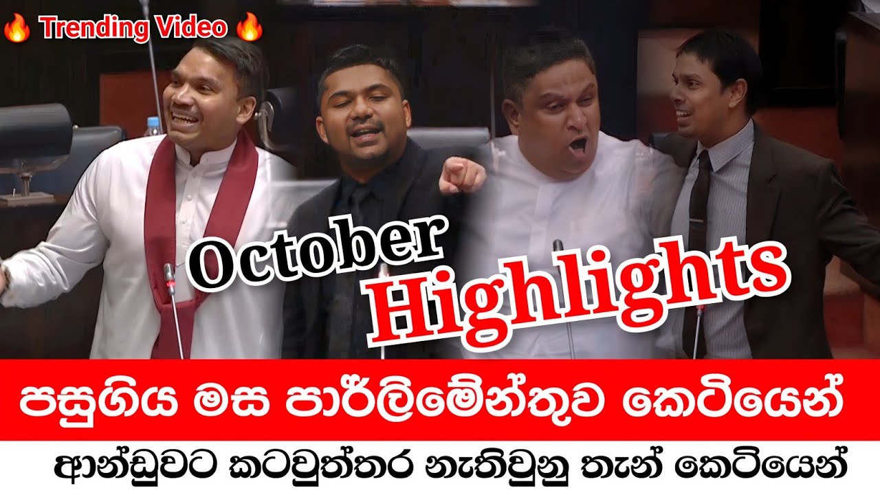 🔴 පාර්ලිමේන්තුව ඔක්තෝබර් මස රත් කල කතා සියල්ල කෙටියෙන් Namal | D.V Chanaka | Archchuna | Chamara