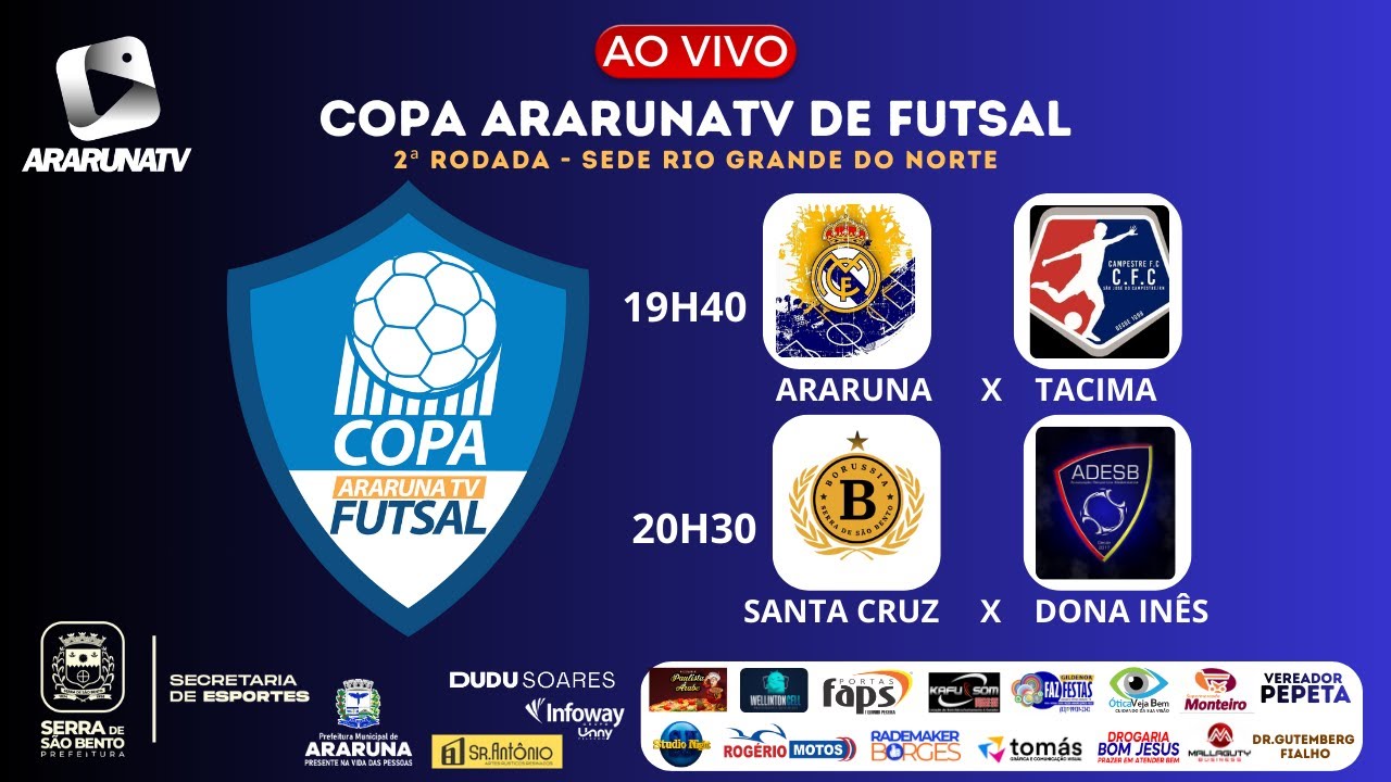 COPA ARARUNATV DE FUTSAL - Red Madrid X CFC | Borussia X Adesb | 2&ordf; rodada - 15/12/25