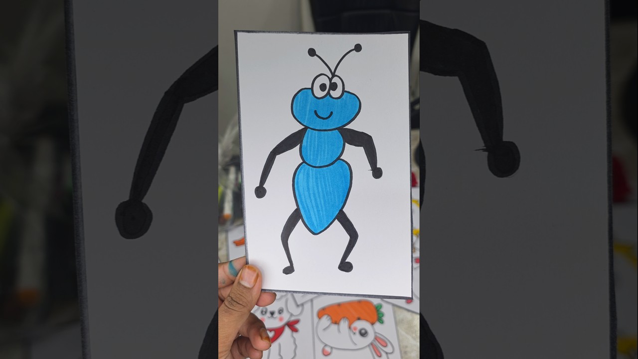 how to make cute ant drawing for kids