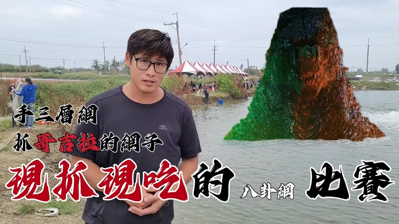 現抓現吃的比賽！現流海產大賽！展示可以抓哥吉拉的網子！台南議長杯手拋網比賽！