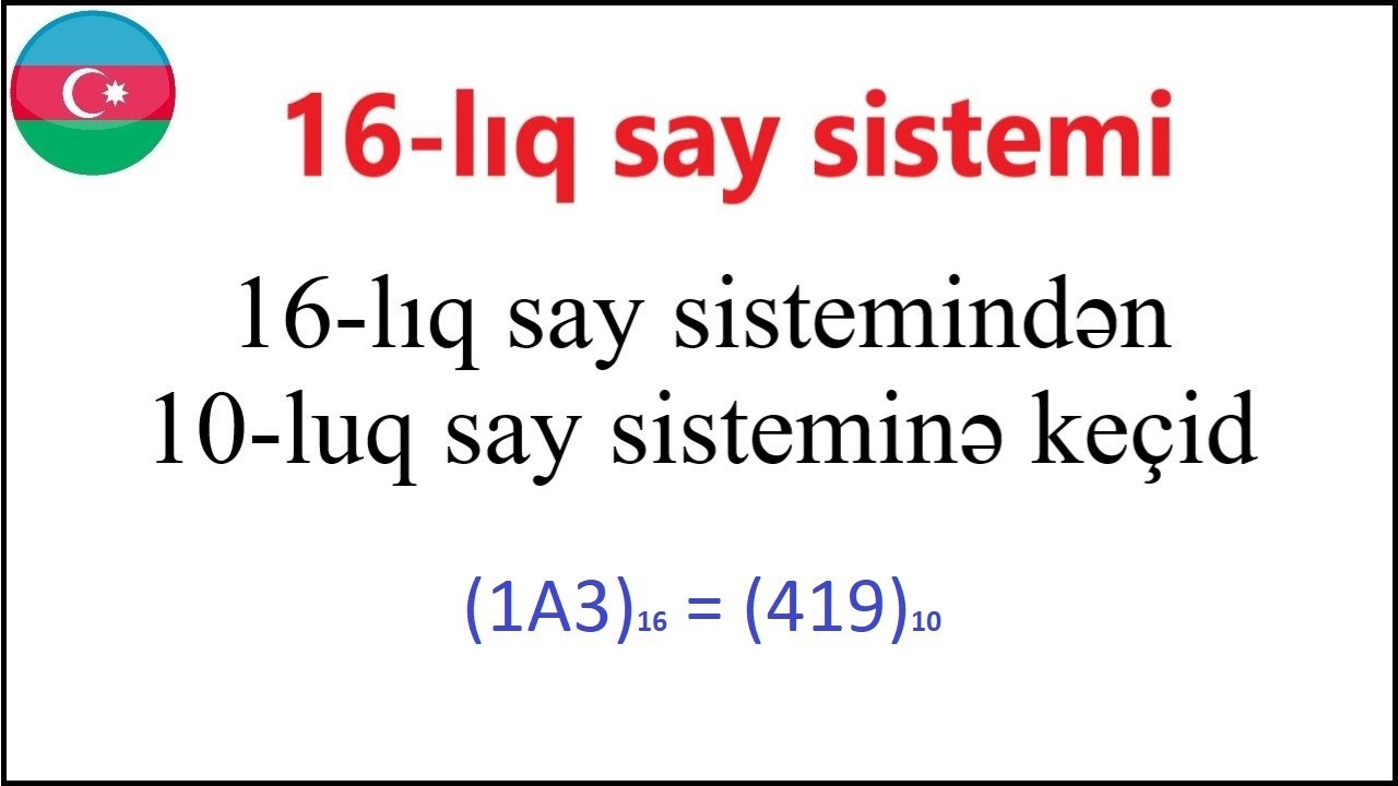 Onaltılıq say sistemi
