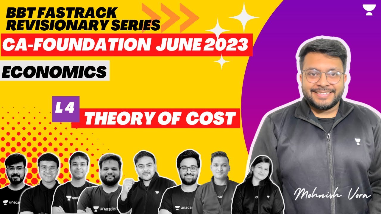 L 4 | Cost | Eco Chp 3 -  Unit 2 | BBT Fastrack Series | Mohnish Vora | CA Foundation