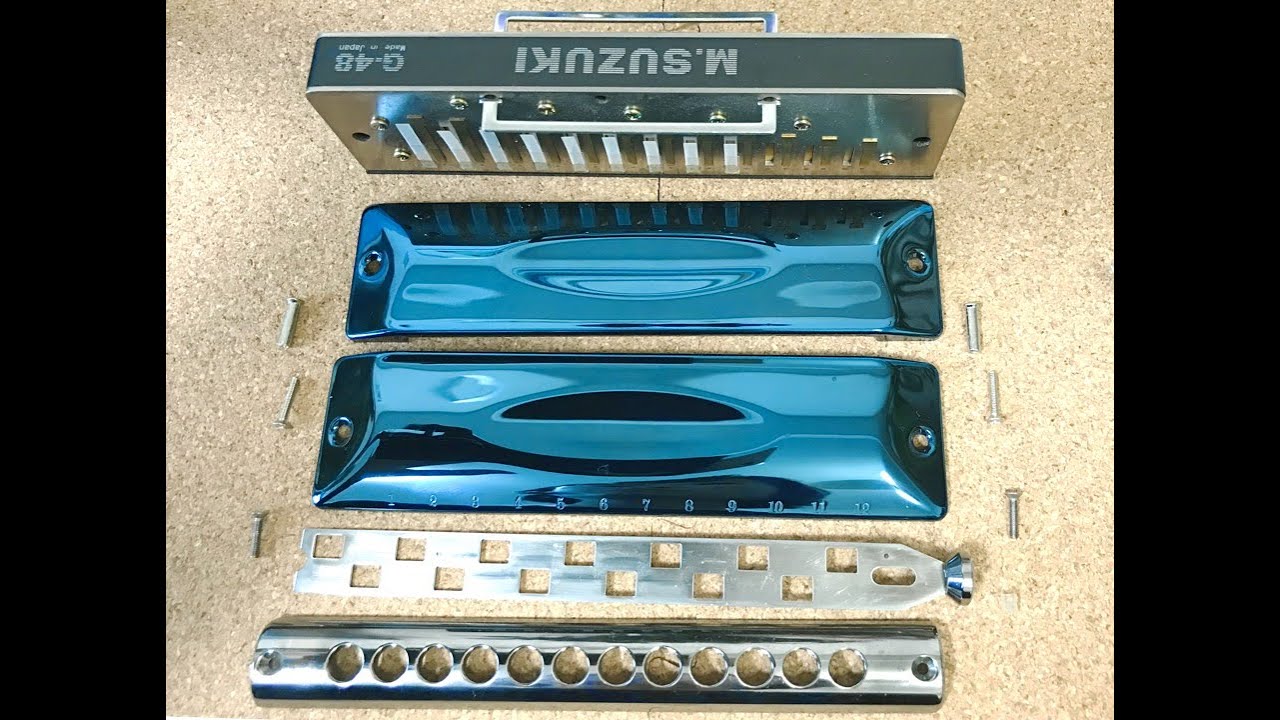 クロマチックハーモニカ 分解 修理 トラブル 参考 SUZUKI G-48 Gregoire Maret Chromatic Harmonica スズキ グレゴアマレ ハーモニカ