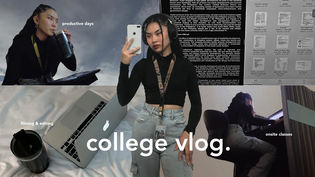 COLLEGE VLOG📕 productive day, face-to-face classes, balancing school & content creation ft. Halara
