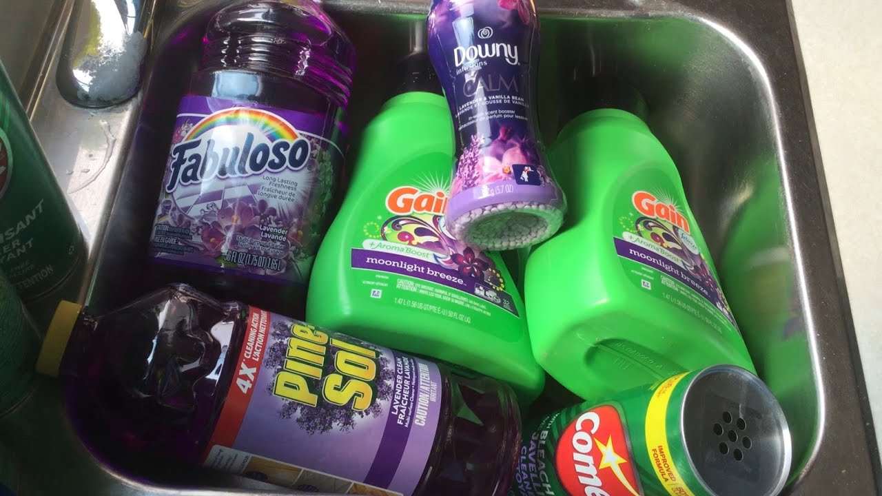 Gain Moonlight Breeze, Lavender Fabuloso & Pinesol with 15 Cans of Comet 💫 Paste asmr