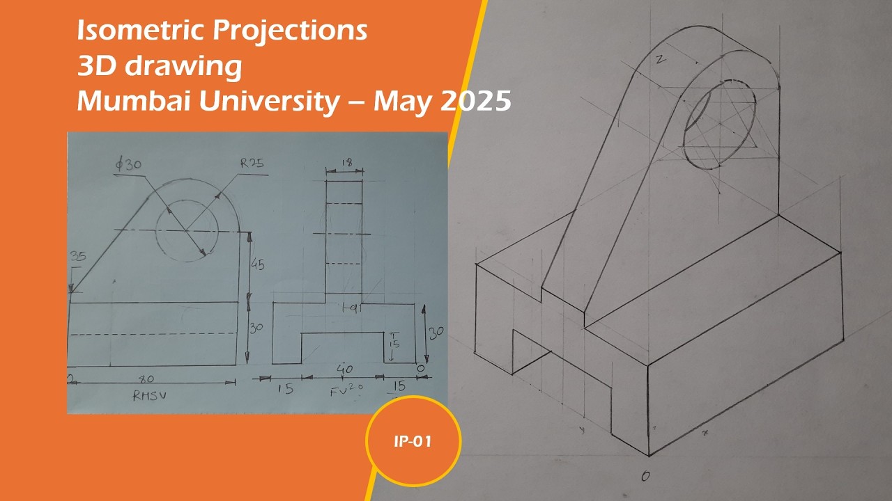Isometric Drawing | 3D drawing | Object 01 | Mumbai University - May '25