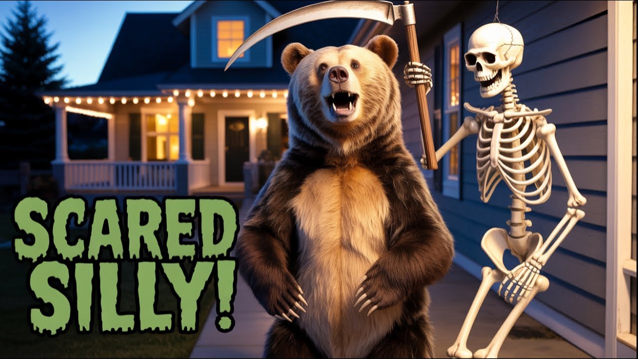 Watch Bears Get Spooked By Halloween Props!