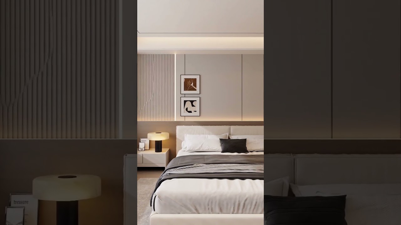 Minimal bedroom interior design🤎✨  #VrishtiDesigns #BedroomGoals #ModernLiving #InteriorDesign