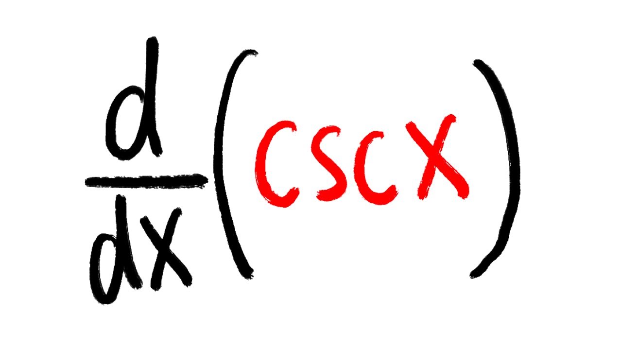 derivative of csc(x), using quotient rule, calculus 1 tutorial