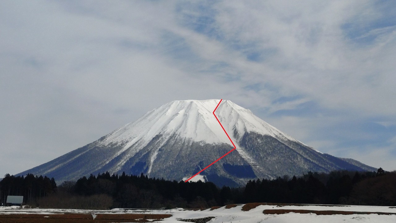 【大ノ沢】伯耆大山（鳥取県）バックカントリースキー