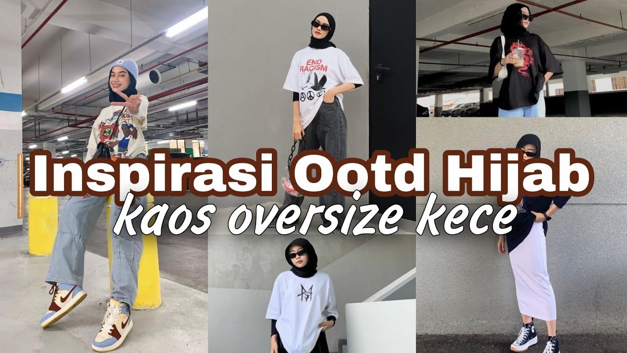 25+ INSPIRASI OOTD HIJAB KAOS PENDEK OVERSIZE KECE🖤| #ootdhijab #inspirasi #kaos #outfit