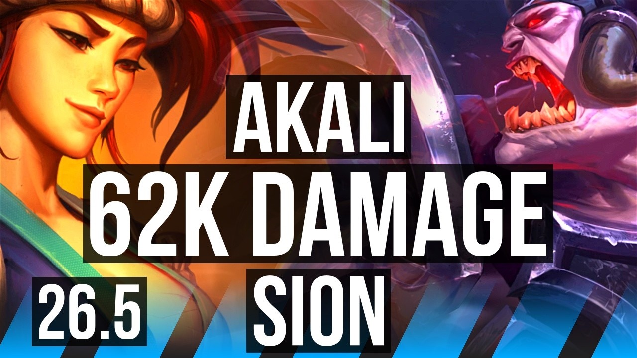 AKALI vs SION (MID) | Good KDA: 23/1/13, 62K damage | NA Master | 26.5