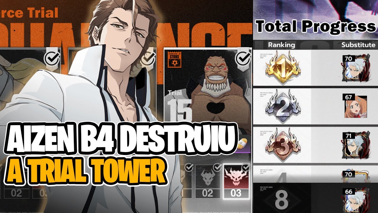 AIZEN B4 DESTRÓI A TRIAL TOWER! 😈💀 O VERDADEIRO PODER NO END GAME | Bleach Soul Resonance