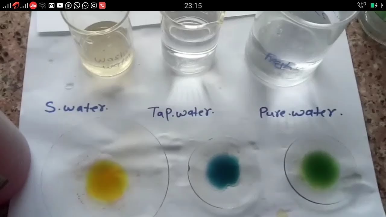 Determine the pH of different water sample 12th bio.practical