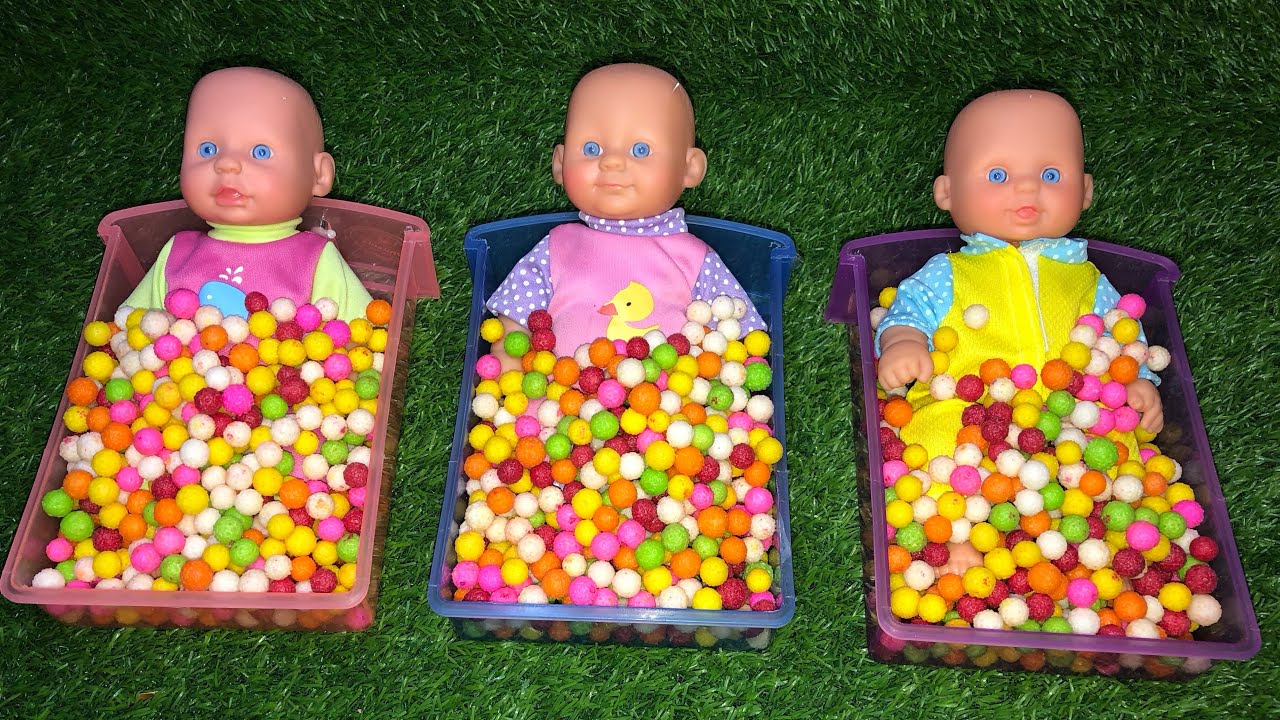 Satisfying Video | Mixing Funny Candy ASMR & Make Up in 3 Bathtubs with Slime #asmr #slime #shorts 