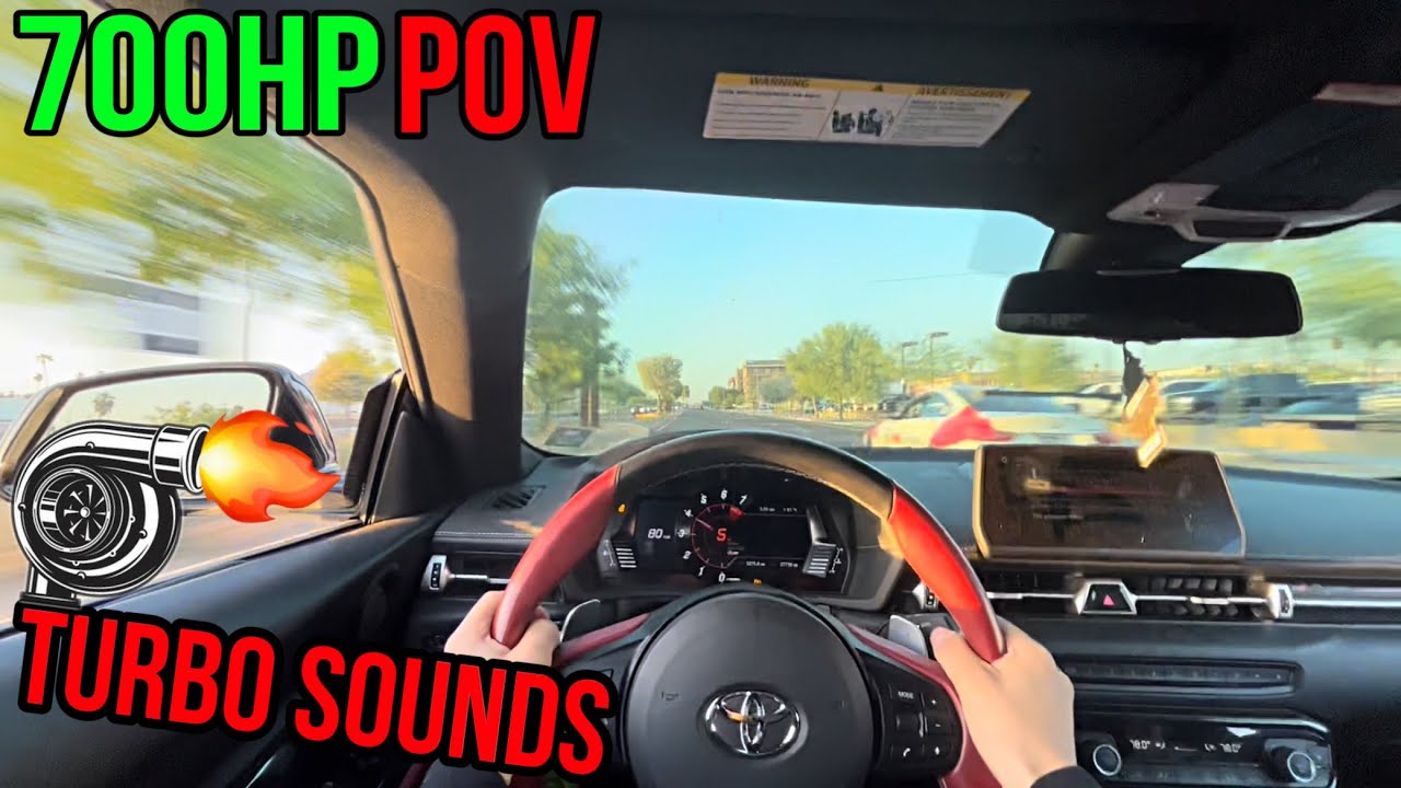 POV drive in my 700WHP Supra 🔥 crazy turbo sounds and bangs!