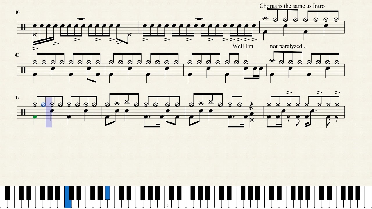 Finger Eleven - Paralyzer (Drum Sheet Music)