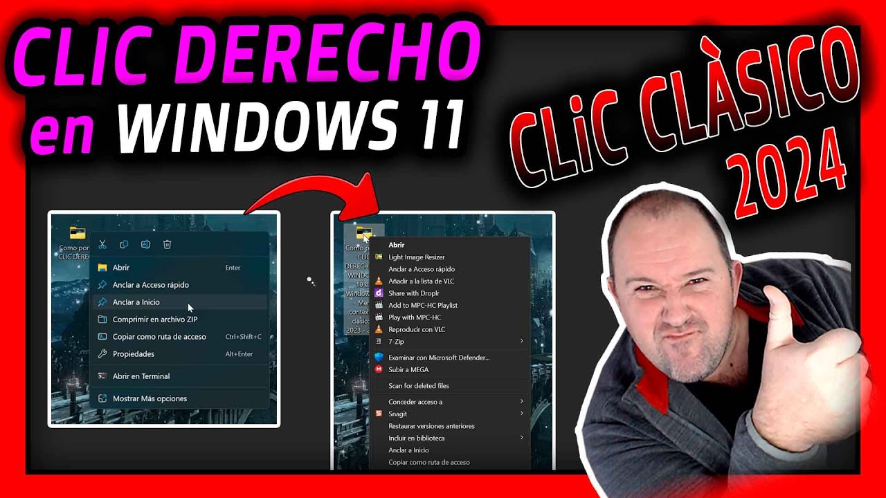 Como poner CLIC DERECHO de WINDOWS 10 en Windows 11 ⭐ Menu contextual clasico ⭐ 2023 - 2024