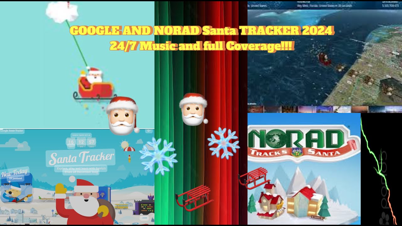 NORAD and Google Santa Tracker Live 2024! Part 1/3 (12/24: 3:55AM-12/24: 12PM)
