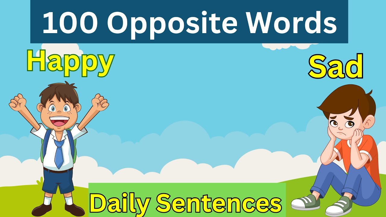 100 Opposite Words in English | English for KIDS | Antonyms Words | #kidslearning #kidsvocabulary