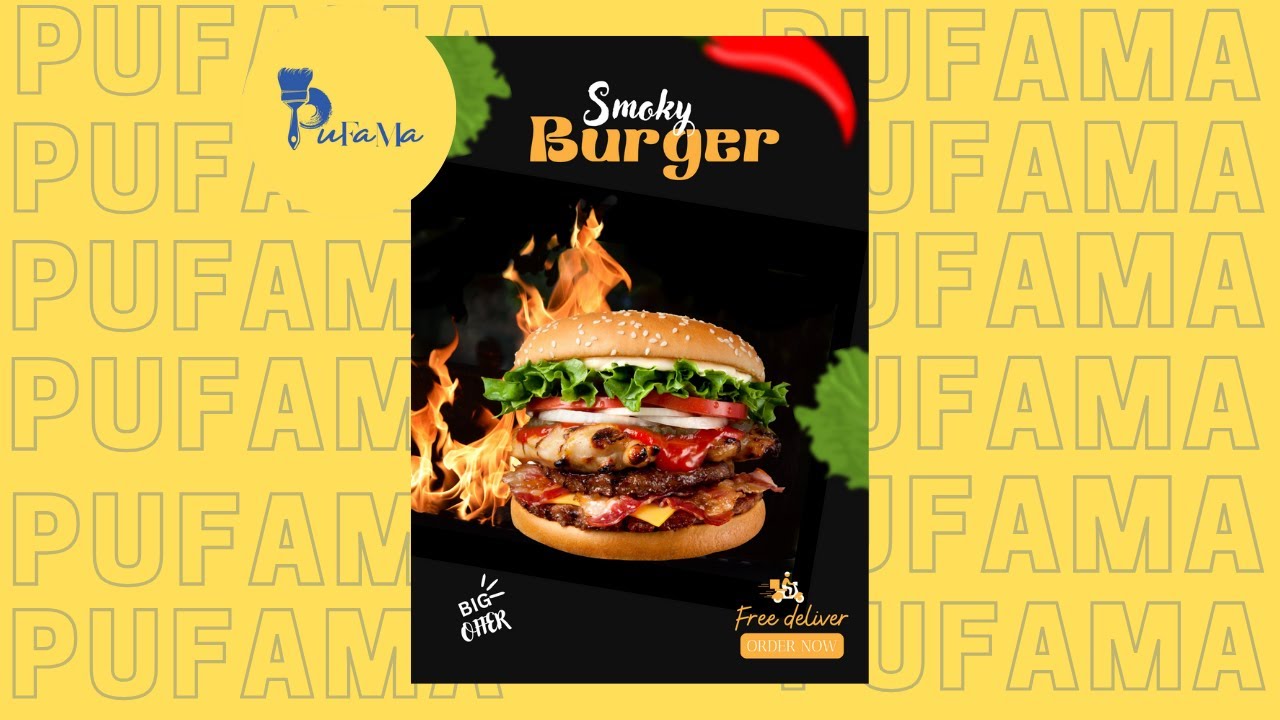 How To Make a Delicious Burger Social Media Post Design in Canva
