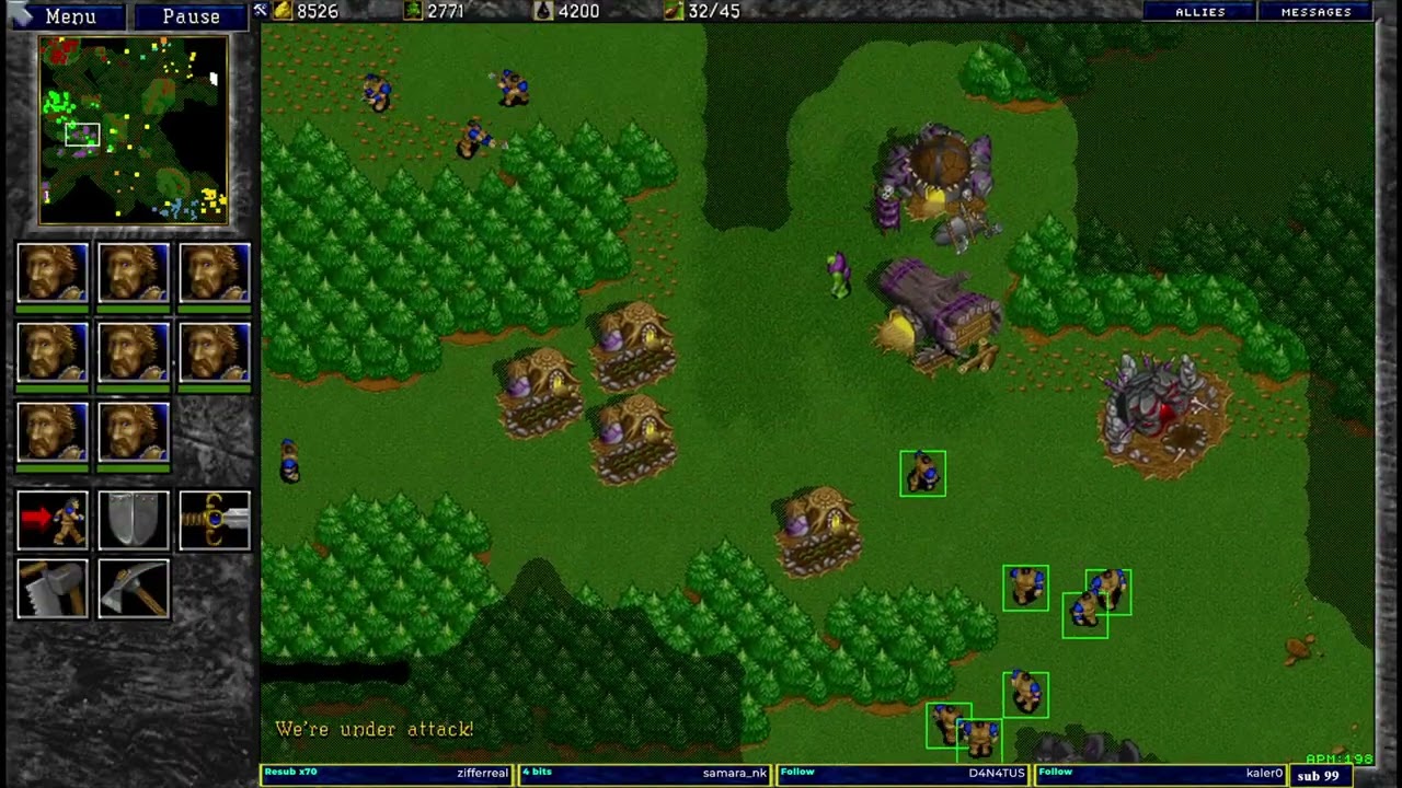 Warcraft 2 classic Garden of War 4v4