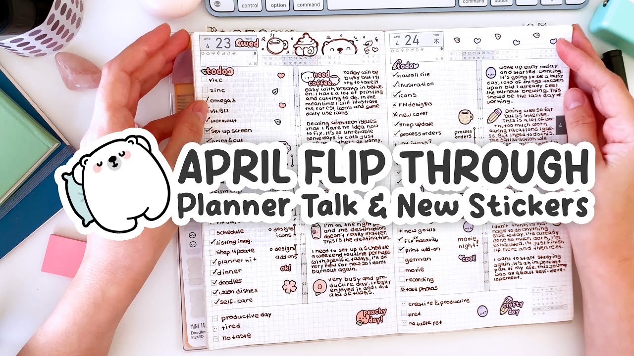 April Flip Through | Sandwich Cake Obsession & Planner Talk 🌸🐻‍❄️