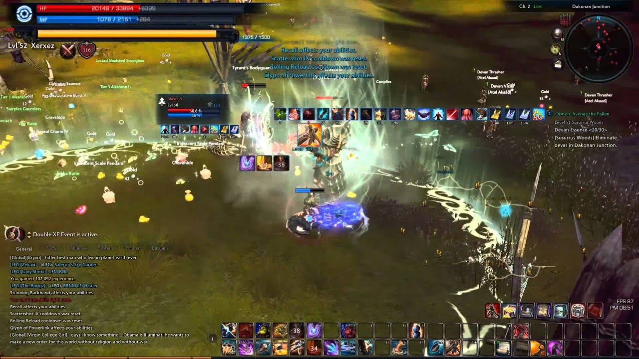 Tera 56 Slayer vs 52 Gunner – Open World PvP while Trying to Power Level